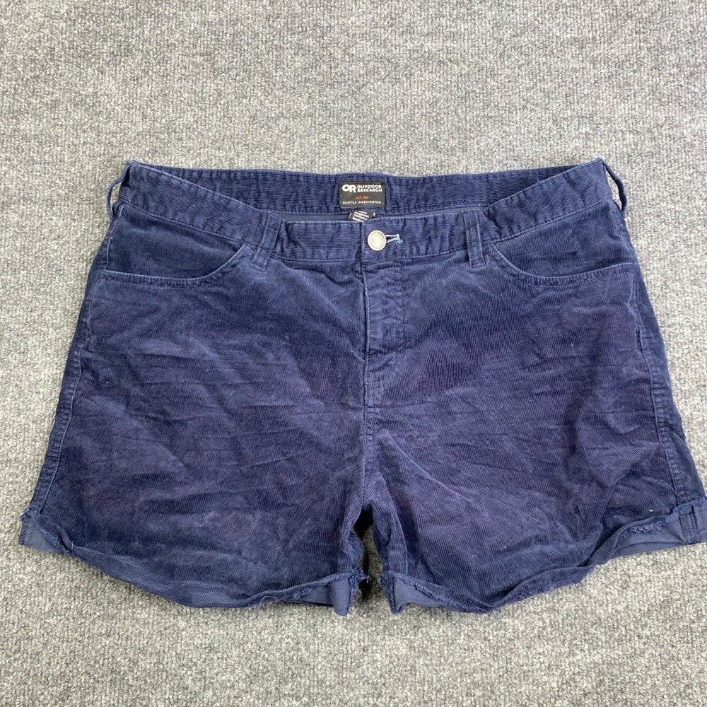 Outdoor Research Method Cord Shorts Navy Blue Corduroy Womens 14 Hike Gorp